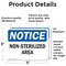 Signmission Non-Sterilized Area, 5 in W x Rectangle, Vinyl Decal OS-2PACK-NS-D-35-L-15116 - alternate 2